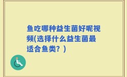 鱼吃哪种益生菌好呢视频(选择什么益生菌最适合鱼类？)