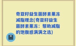 奇亚籽益生菌酵素果冻减脂理念(奇亚籽益生菌酵素果冻：帮助减脂的饱腹感满满之选)