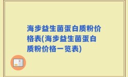 海步益生菌蛋白质粉价格表(海步益生菌蛋白质粉价格一览表)