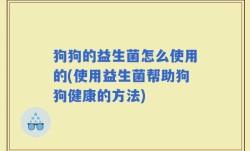 狗狗的益生菌怎么使用的(使用益生菌帮助狗狗健康的方法)