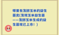 哪里有发酵玉米的益生菌卖(发现玉米益生菌——发酵玉米生成的益生菌现已上市！)