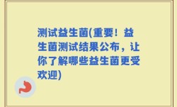 测试益生菌(重要！益生菌测试结果公布，让你了解哪些益生菌更受欢迎)