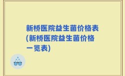 新桥医院益生菌价格表(新桥医院益生菌价格一览表)