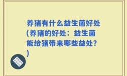 养猪有什么益生菌好处(养猪的好处：益生菌能给猪带来哪些益处？)