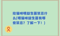 给猫咪喂益生菌禁忌什么(喂猫咪益生菌有哪些禁忌？了解一下！)