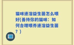 猫咪速溶益生菌怎么喂好(善待你的猫咪：如何合理喂养速溶益生菌？)