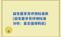 益生菌牙膏评测标准表(益生菌牙膏评测标准分析：是否值得购买)
