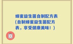 蜂蜜益生菌自制配方表(自制蜂蜜益生菌配方表，享受健康美味！)