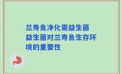 兰寿鱼净化需益生菌 益生菌对兰寿鱼生存环境的重要性