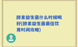 酵素益生菌什么时候喝好(酵素益生菌最佳饮用时间攻略)
