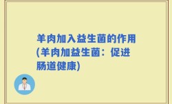 羊肉加入益生菌的作用(羊肉加益生菌：促进肠道健康)