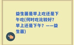 益生菌是早上吃还是下午吃(何时吃比较好？早上还是下午？——益生菌)