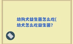 幼狗犬益生菌怎么吃(幼犬怎么吃益生菌？