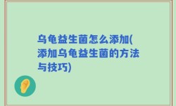 乌龟益生菌怎么添加(添加乌龟益生菌的方法与技巧)