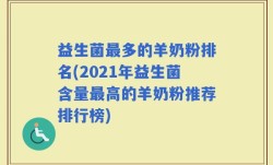 益生菌最多的羊奶粉排名(2021年益生菌含量最高的羊奶粉推荐排行榜)