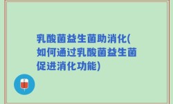 乳酸菌益生菌助消化(如何通过乳酸菌益生菌促进消化功能)