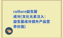 culture益生菌成分(文化元素注入：益生菌成分提升产品营养价值)