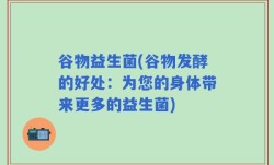 谷物益生菌(谷物发酵的好处：为您的身体带来更多的益生菌)
