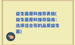 益生菌原料推荐表格(益生菌原料推荐指南：选择适合你的品质益生菌)