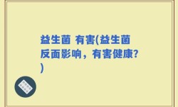 益生菌 有害(益生菌反面影响，有害健康？)