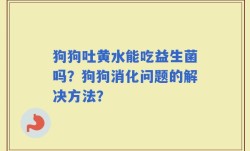狗狗吐黄水能吃益生菌吗？狗狗消化问题的解决方法？
