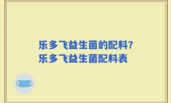 乐多飞益生菌的配料？乐多飞益生菌配料表