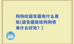 狗狗吃益生菌有什么用处(益生菌能给狗狗带来什么好处？)