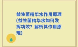 益生菌精华水作用原理(益生菌精华水如何发挥功效？解析其作用原理)