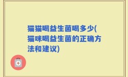 猫猫喝益生菌喝多少(猫咪喝益生菌的正确方法和建议)