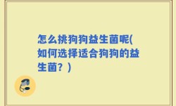 怎么挑狗狗益生菌呢(如何选择适合狗狗的益生菌？)