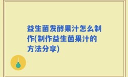 益生菌发酵果汁怎么制作(制作益生菌果汁的方法分享)