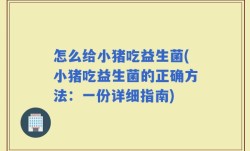 怎么给小猪吃益生菌(小猪吃益生菌的正确方法：一份详细指南)
