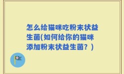 怎么给猫咪吃粉末状益生菌(如何给你的猫咪添加粉末状益生菌？)