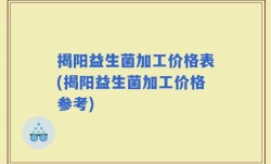 揭阳益生菌加工价格表(揭阳益生菌加工价格参考)