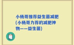 小杨哥推荐益生菌减肥(小杨哥力荐的减肥神物——益生菌)