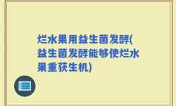 烂水果用益生菌发酵(益生菌发酵能够使烂水果重获生机)
