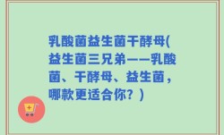 乳酸菌益生菌干酵母(益生菌三兄弟——乳酸菌、干酵母、益生菌，哪款更适合你？)