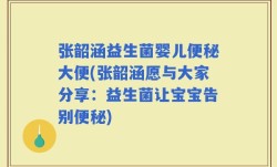 张韶涵益生菌婴儿便秘大便(张韶涵愿与大家分享：益生菌让宝宝告别便秘)