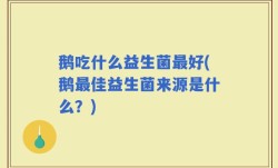 鹅吃什么益生菌最好(鹅最佳益生菌来源是什么？)
