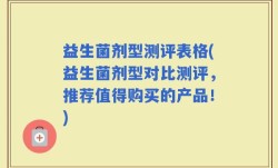 益生菌剂型测评表格(益生菌剂型对比测评，推荐值得购买的产品！)