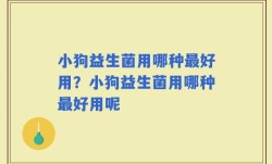 小狗益生菌用哪种最好用？小狗益生菌用哪种最好用呢