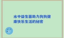 水中益生菌助力狗狗健康快乐生活的秘密