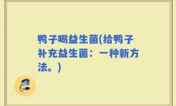 鸭子喝益生菌(给鸭子补充益生菌：一种新方法。)