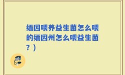 缅因喂养益生菌怎么喂的缅因州怎么喂益生菌？)
