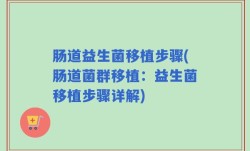 肠道益生菌移植步骤(肠道菌群移植：益生菌移植步骤详解)