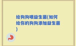 给狗狗喂益生菌(如何给你的狗狗添加益生菌)