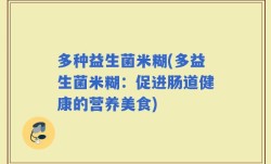 多种益生菌米糊(多益生菌米糊：促进肠道健康的营养美食)