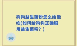狗狗益生菌粉怎么给他吃(如何给狗狗正确服用益生菌粉？)