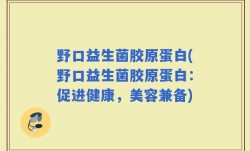 野口益生菌胶原蛋白(野口益生菌胶原蛋白：促进健康，美容兼备)