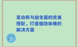 蛋白粉与益生菌的完美搭配，打造强劲体魄的解决方案